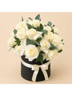 White Roses in Black Box