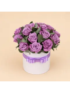 Purple Roses in Box