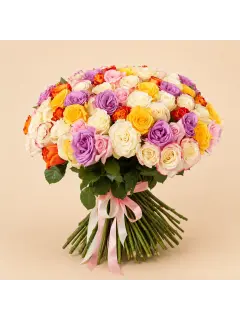 Rainbow 101 Roses