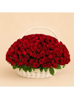 Grand Red Rose Basket