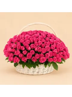 Grand Pink Rose Basket