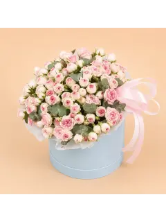 Spray Roses in Blue Box