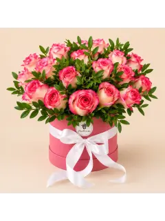 Bicolor Roses Pink Box