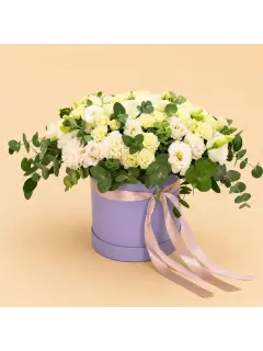 Cream Flowers in Lavender Box