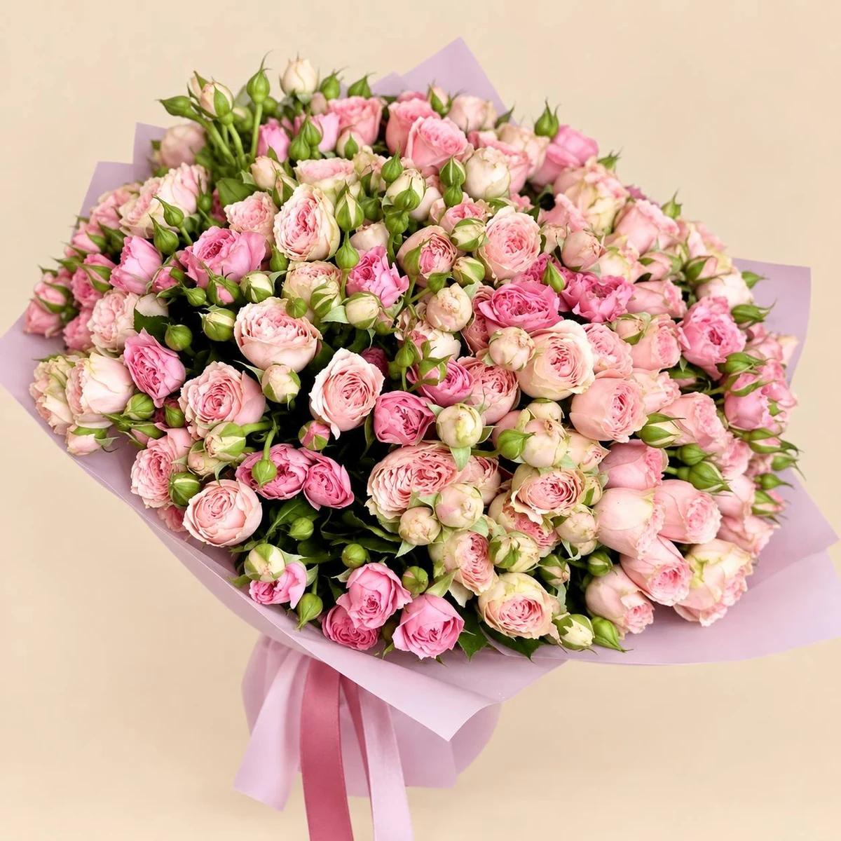 Spray Roses in Lilac Wrap