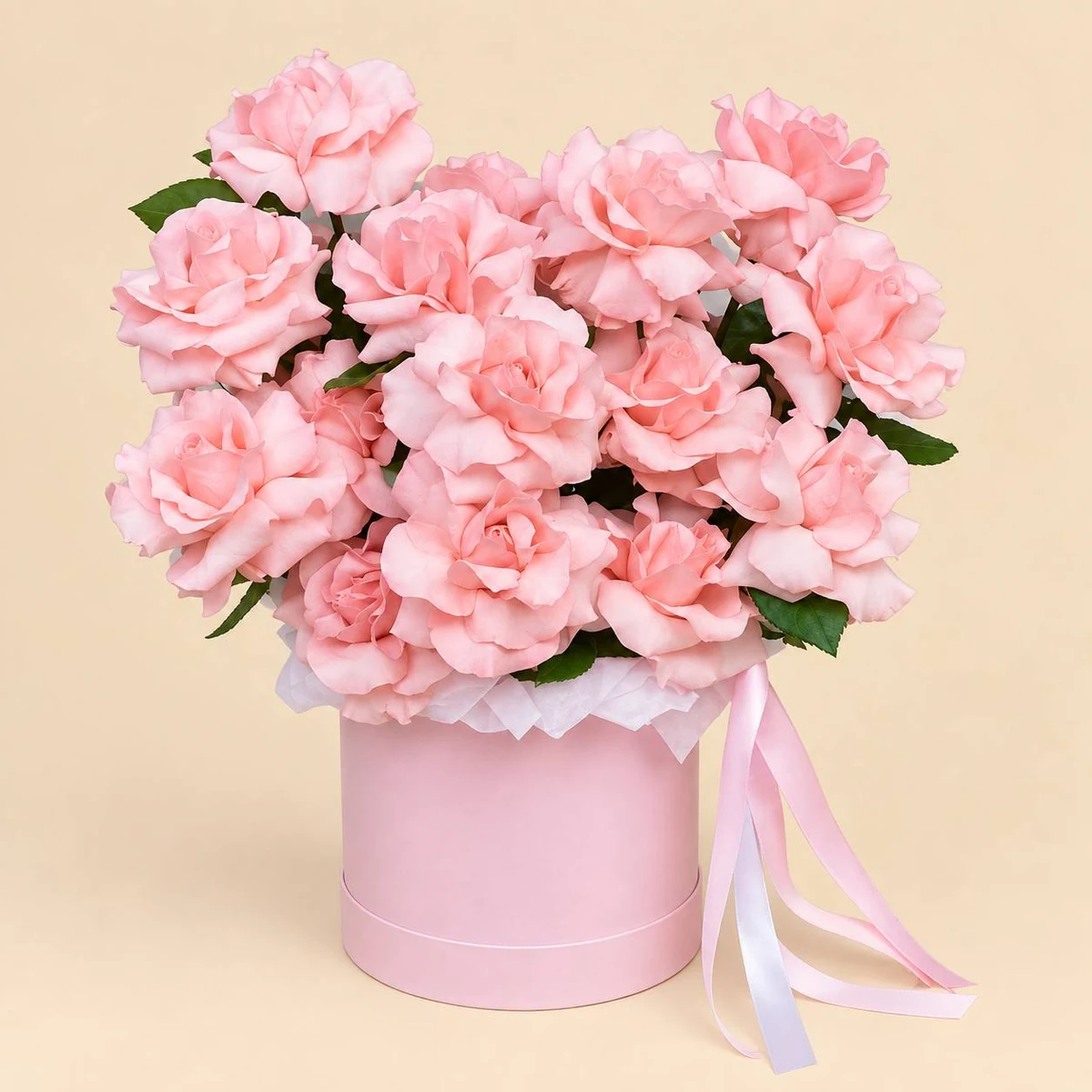 Pink Carnations Hat Box 19 pc