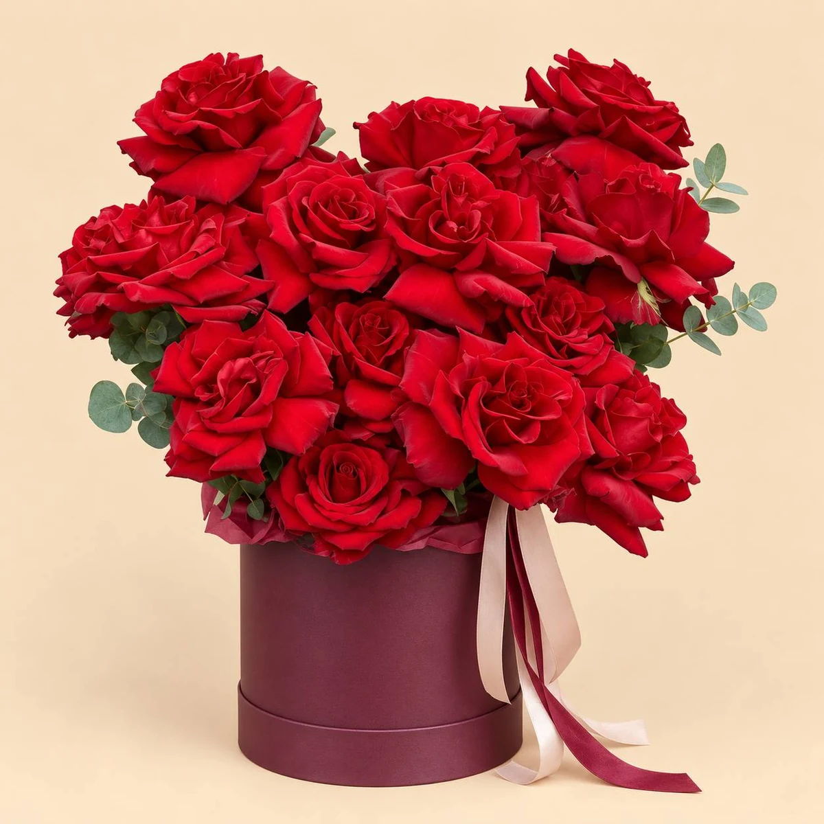 Red Roses Hat Box 19 pc