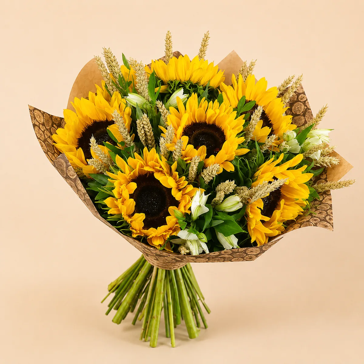 Sunflower & Wheat Bouquet