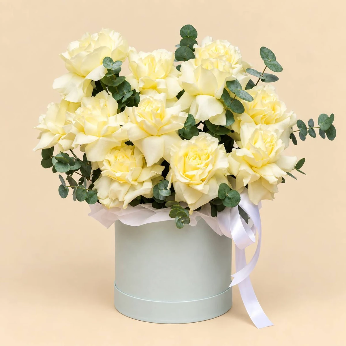 Yellow Roses Hat Box 19 pc